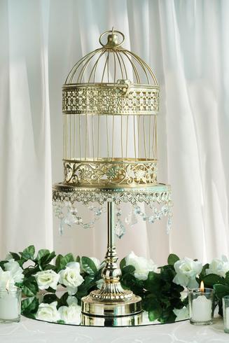 Gold 6 Metallic 13"" und 9"" hoch Vogelkäfige Hochzeit Kartenhalter Mittelstücke - Bild 6 von 8