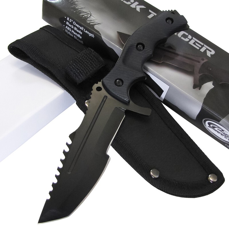 Rite Edge Black Tracker Knife CSGO Huntsman Inspired Fixed Blade Bowie 8 1/2"
