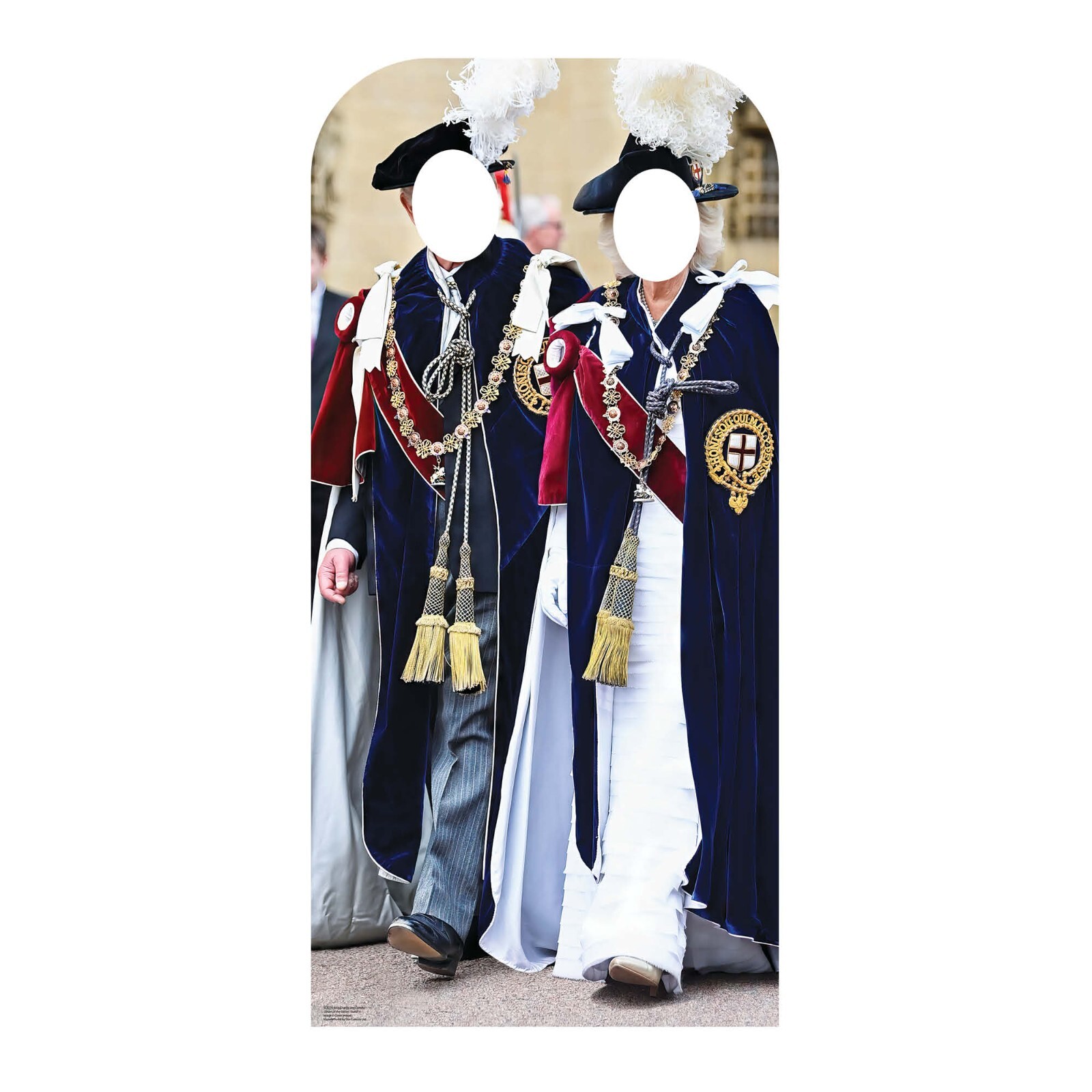 King Charles III and Queen Camilla Royal Order of the Garter Cardboard Stand in