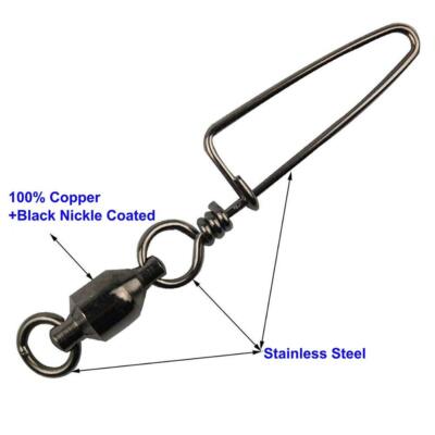 10 Fishing Lure #9 Ball Bearing Swivel w/ Coast Lock Swivel Snap Tackle Stainles