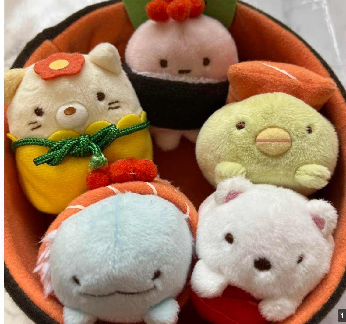 Sumikko Gurashi Tenori Plush Toy Sushi no Kai Sushi Oke Plush doll