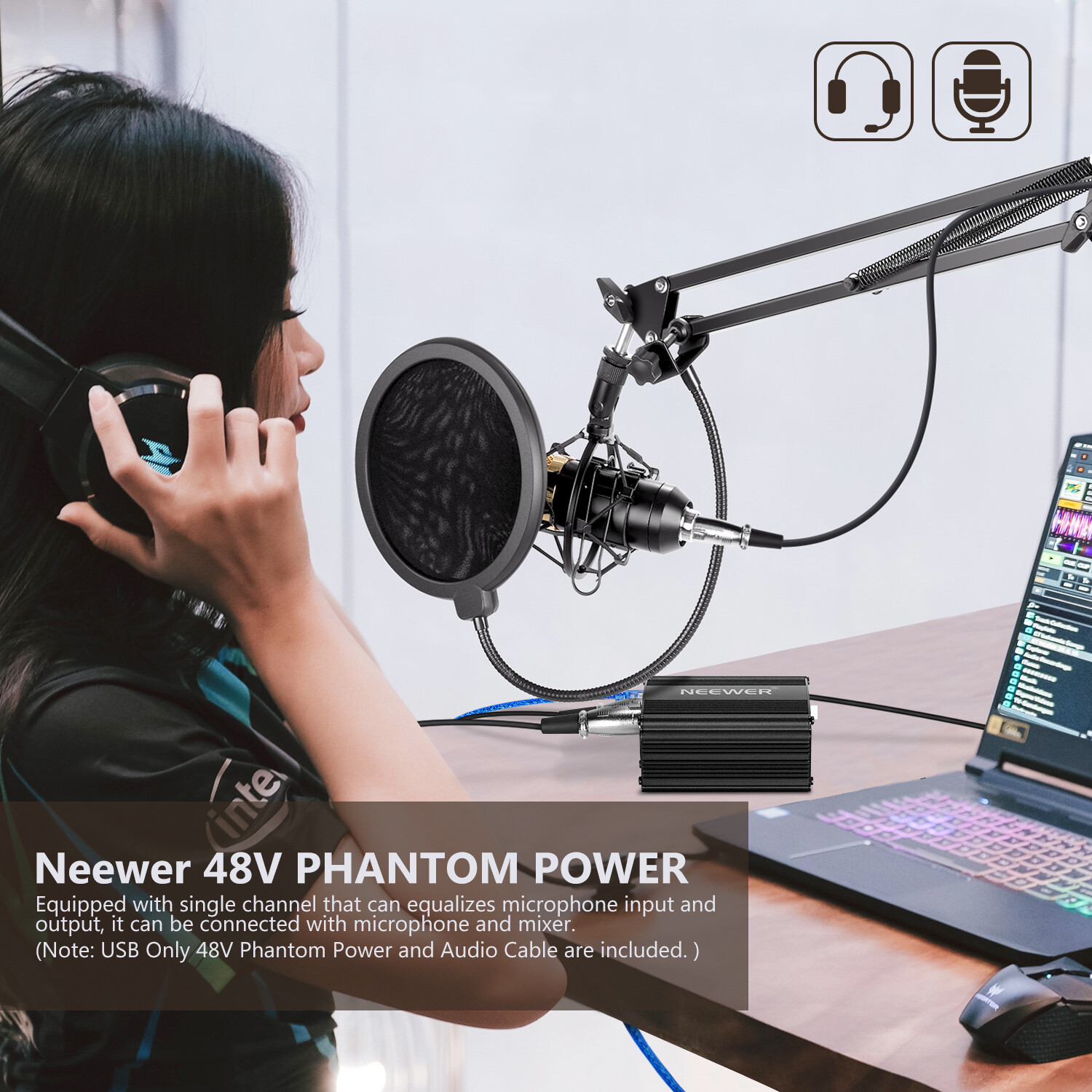 Xlr To Usb Adapter With 48v Phantom Power Preamp For Sale Online Ebay