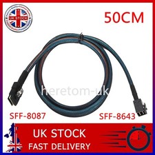 2PCS Mini SAS HD SFF-8643 To SFF-8087 Hard Drive RAID Forward Breakout Cable UK