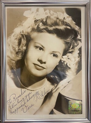 Vera-Ellen Schauspielerin 100 % handsigniertes dediziertes Foto - gerahmt 7' x 5' Zoll & Echtheitszertifikat