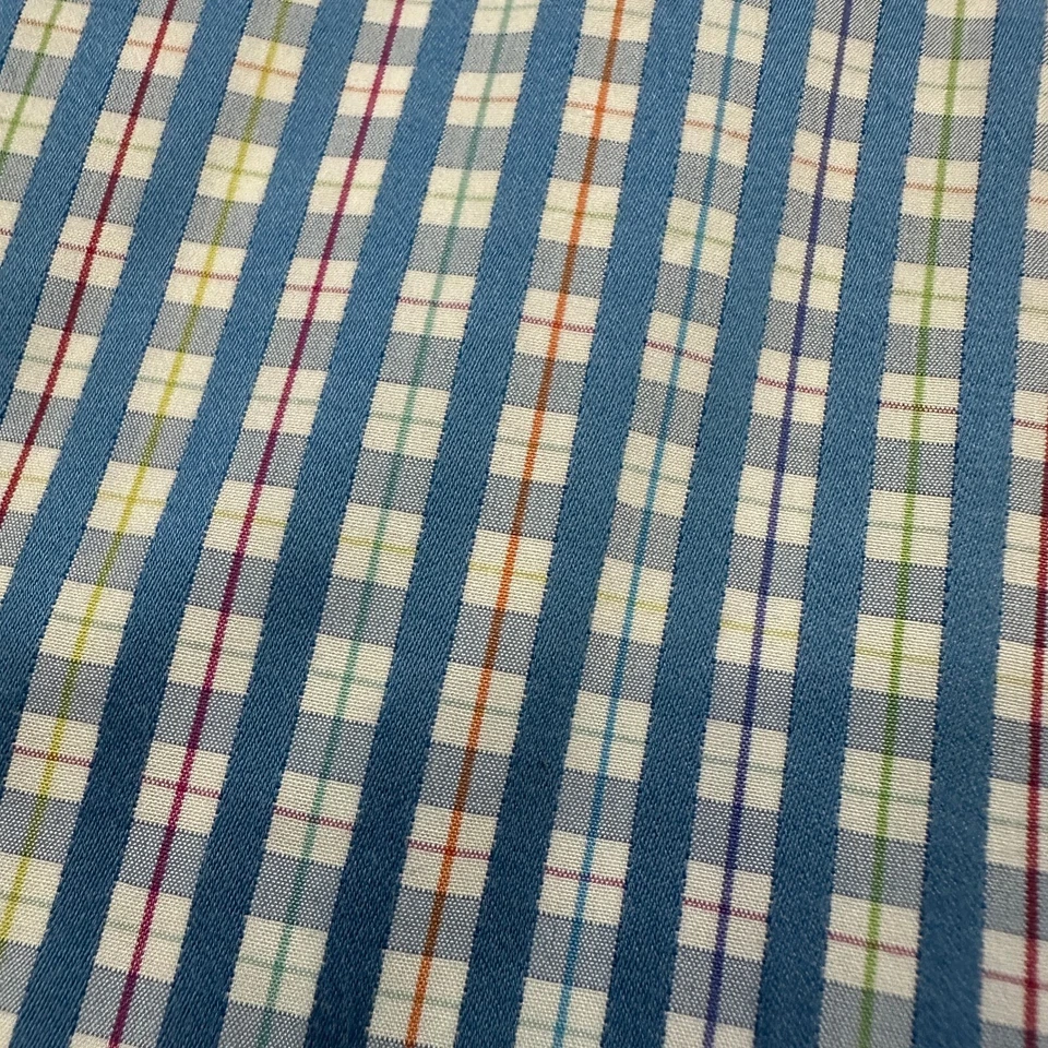 Bugatchi Uomo Shirt Mens L Multicolor Plaid Flip Cuff Geometric Office - EUC - Image 4 of 4