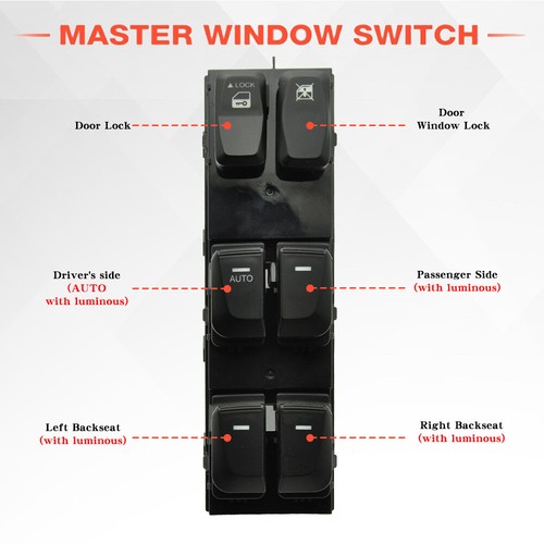 Power Window Master Switch Front Left 935702E000 For Hyundai Tuscon 2006-2009