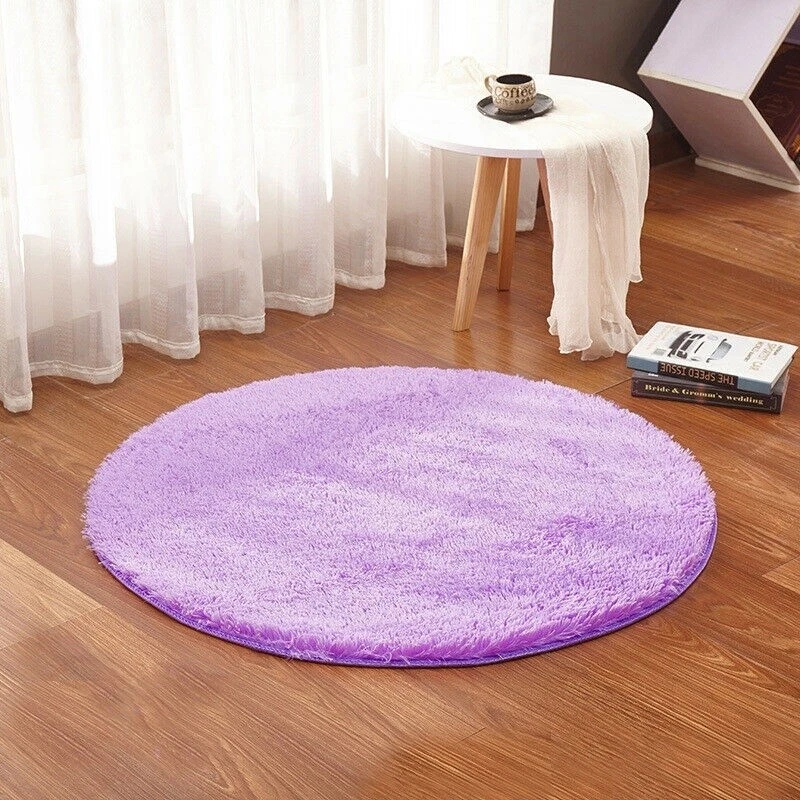 Пушистый круглый ковер круги нескользящие коврики моющиеся коврик для ванной гостиной - Изображение 2 из 4