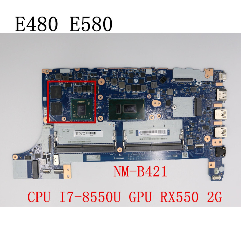 For Lenovo ThinkPad E480 E580 Motherboard I7-8550U RX550 2GB