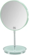 Magnifying Makeup Mirror with Stand, Small Vanity Mirror with 1X/7X Magnificatio