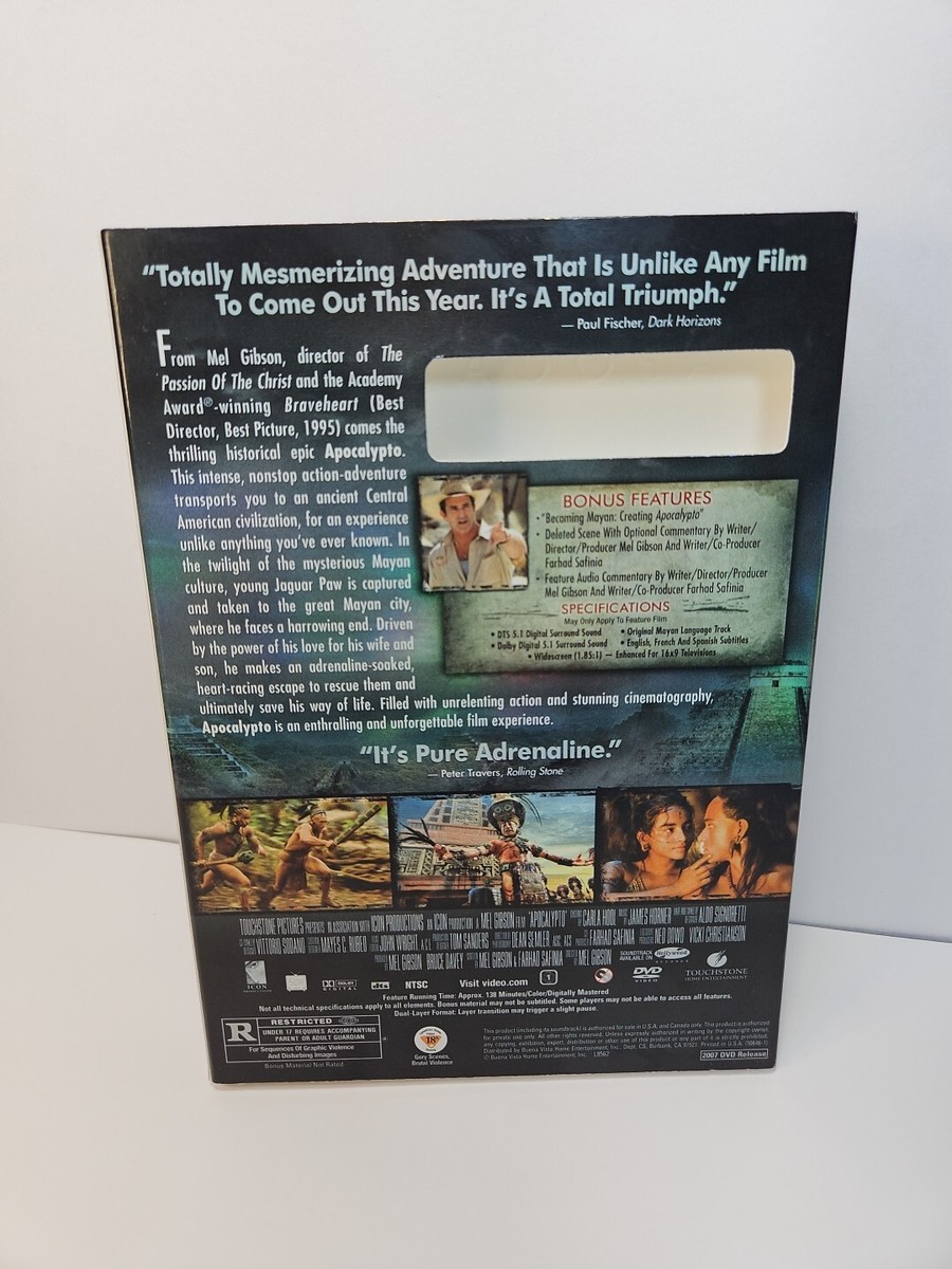 Apocalypto (DVD, 2006, Slipcover, Insert) Mel Gibson 786936705089