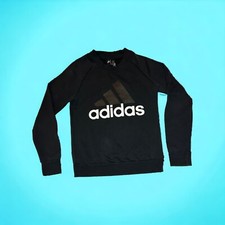 Adidas Trefoil Crewneck Black on Black Sweatshirt Youth Sz Small