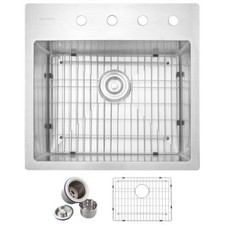 Glacier Bay Drop-in Stainless Steel 23 in. 4-Hole Kitchen Sink