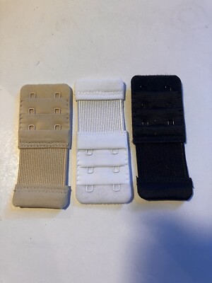 bra extenders 2 hook black white beige