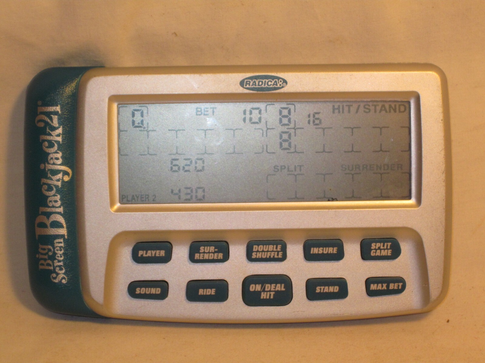 RADICA Big Screen Blackjack 21 1995 hand held electronic card game eBay
