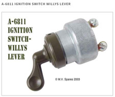 M.V. Spares A-6811 IGNITION SWITCH WILLYS LEVER