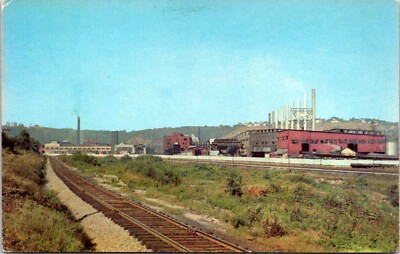 Postcard ARMCO Steel Mill Butler Pennsylvania Railroad Tracks D76