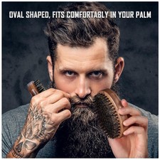 Men's Boar Bristle Beard Brush - Black Walnut Military Style