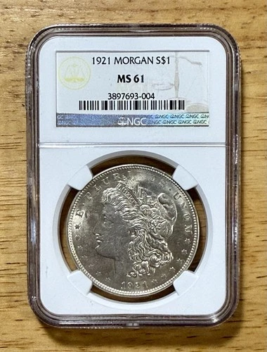 1921 $1 Morgan Silver Dollar, NGC MS61, $0.99 Start & Free Shipping