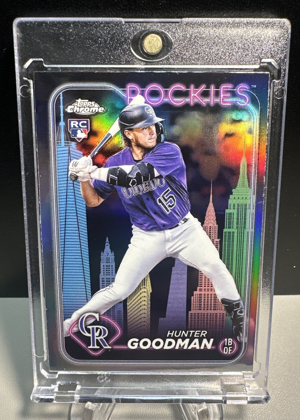 2024 Topps Chrome Hunter Goodman RC Big Apple Refractor SP #99 Rockies