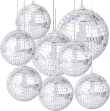 Mirror Disco Balls Silver Hanging Disco Light Mirror Ball for Retro Party