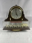 VINTAGE Budweiser Clydesdale Double Sided  Beer Sign Clock Light Beer RARE Works