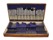 SHEFFIELD 100 Piece Stainless Nickel Silver Cutlery Set With Wooden Case – B42