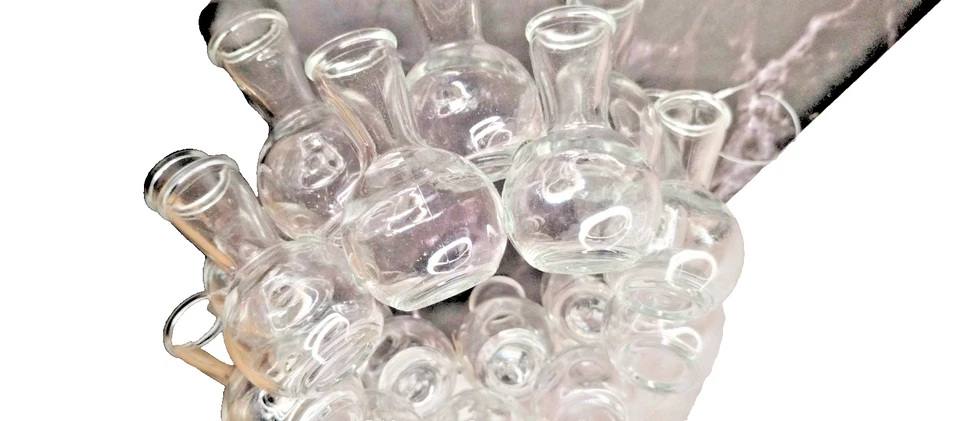 Jarrón de vidrio para estación de propagación de plantas 18 vintage anillo racimo transparente mediados de siglo Foto 2 de 4