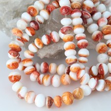 Mixed Shape Orange Spiny Oyster Beads Round 10-12mm 16" NewWorldGems