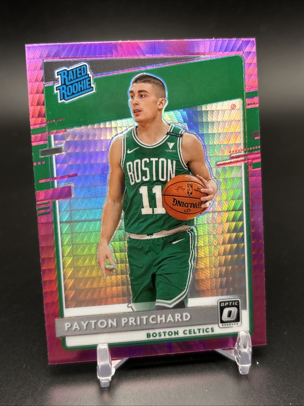 2020-21 Payton Pritchard RC #176 Donruss Optic Rated Rookie Pink Hyper Prizm