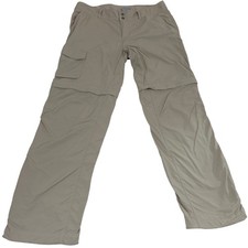 Columbia Womens Convertible Hiking Pants 12 Beige Omni-Shade Sun Protection