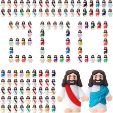Bememo 200 Pcs Jesus Toys Little Figurine Comprehensive Colors 