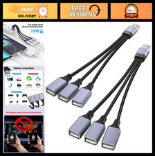 USB Splitter 1 to 3, USB A Male to 3 Female Y Adapter for Charging Data Transf