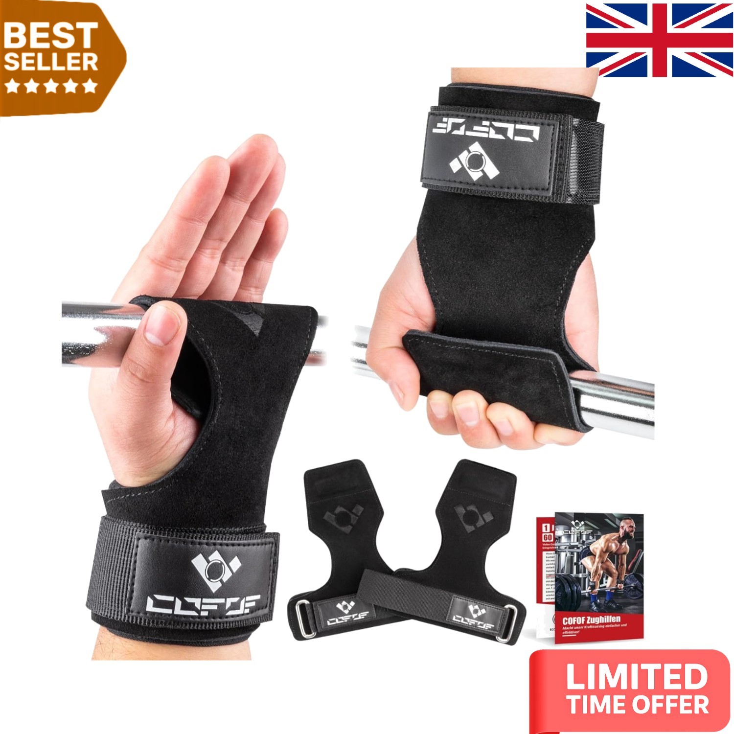 Adjustable Weight Lifting Wrist Straps for Powerlifting & Deadlifts - Unisex