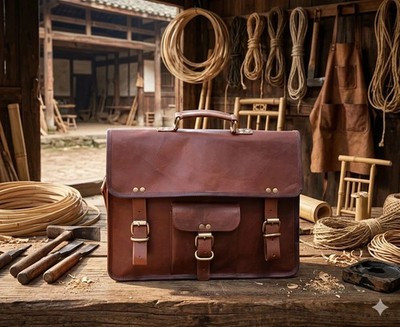 18'' Goat Vintage Leather Crossbody Real Bag