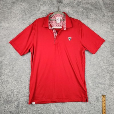 Puma Volition America Polo Shirt Mens Medium Red Golf Performance USA Flag Logo