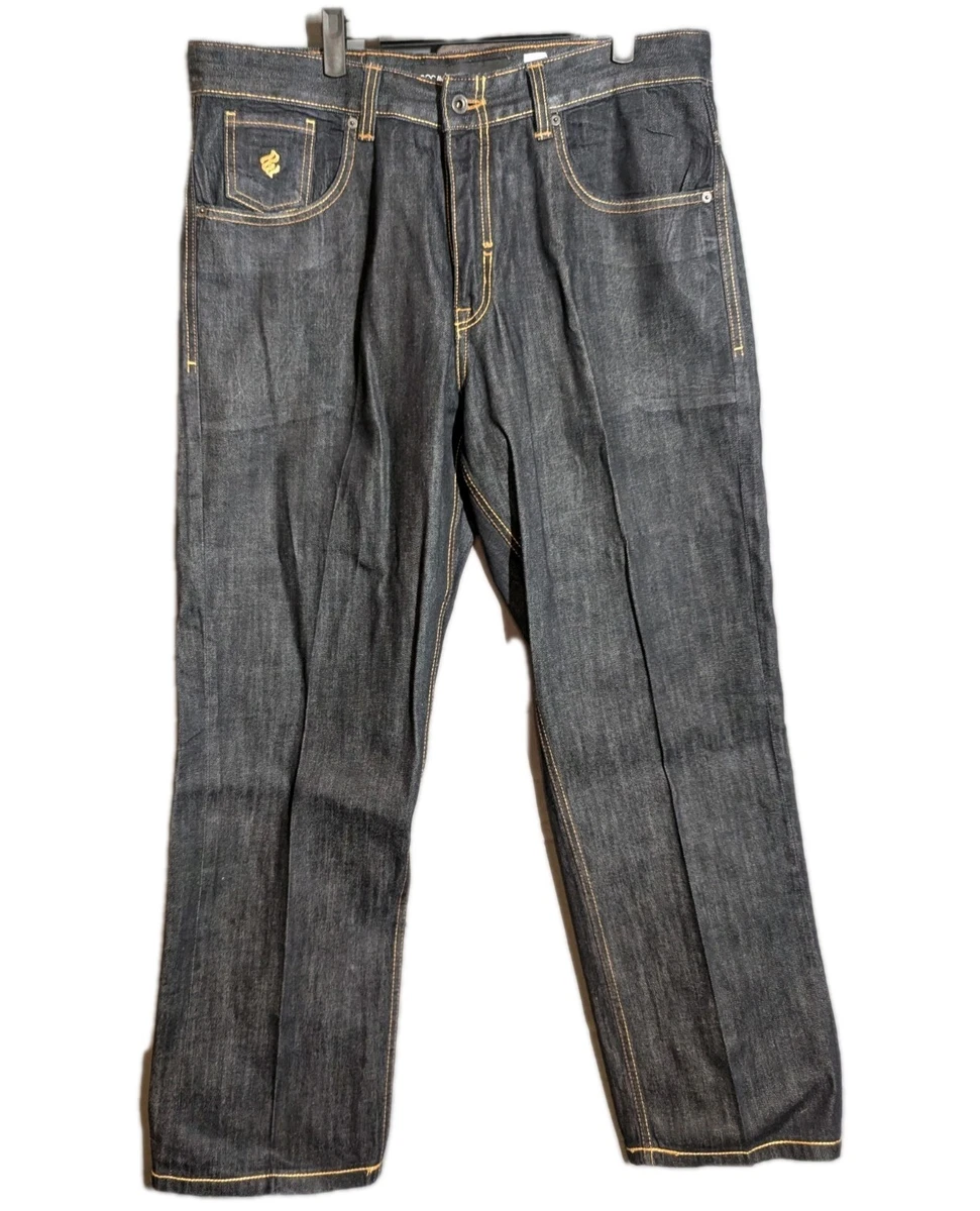 【90's】ROCAWEAR Super-Wide Denim Pants Mens Rocawear Jeans 30x32 Loose Baggy 90s Vintage Hip Hop Denim