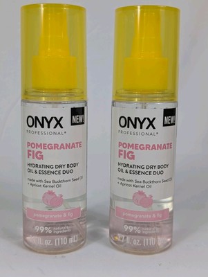 2 Pack Onyx Profesional Pomegranate Fig Hydrating Dry Body Oil & Essence 3.7oz.