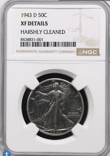 1943-D 50C Walking Liberty Half Dollar NGC XF