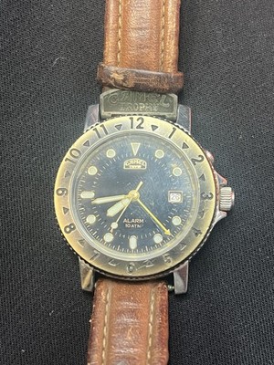 Camel Trophy Adventure Watch Alarm 10ATM Date Leather Strap  -For Parts / Repair