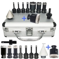 Diamond Core Drilling Bit Set Tile Hole Saw Kit Drill For Ceramic Porcelain Sink