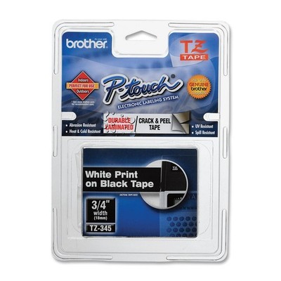 Brother TZe 345 - Laminiertes Band - Weiß auf Schwarz - Rolle (1,8 cm x 8 m) - 1