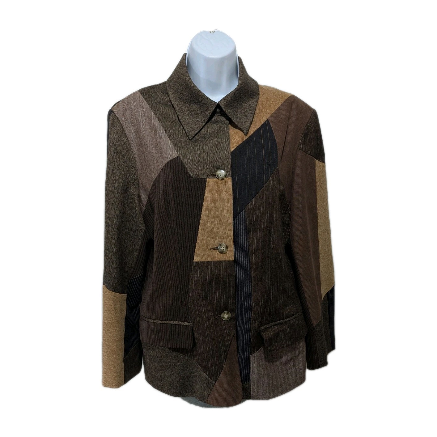 Ali Mile Patchwork Jacket Blazer Shirt Jacket Sha… - image 1