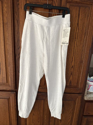 NWT Women s Lululemon LA warm down High Rise jogger pants size 10 White Cotton