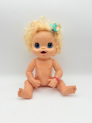 Baby Alive Hasbro Blonde Curly Hair Doll Interactive Works Talks Laughs 2010