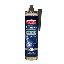 UniBond Kitchen & Bathroom Mould-Resistant Silicone Sealant, 1 x Translucent