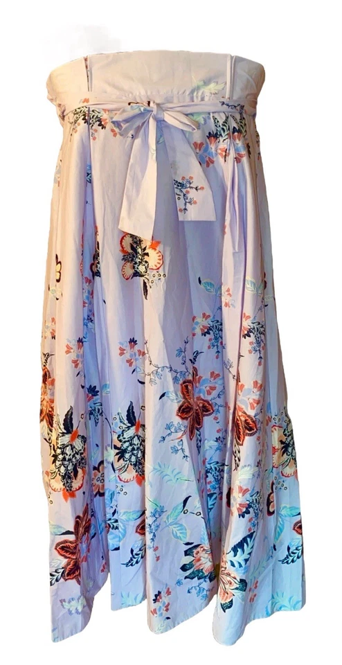Falda Larga Floral Azul-Violeta XL Hawaiana Diseño 7th Avenue New York & Company Foto 2 de 4