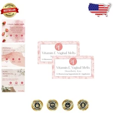 Natural Vaginal Suppositories Strawberry 28ct Organic Moisturizer for Women