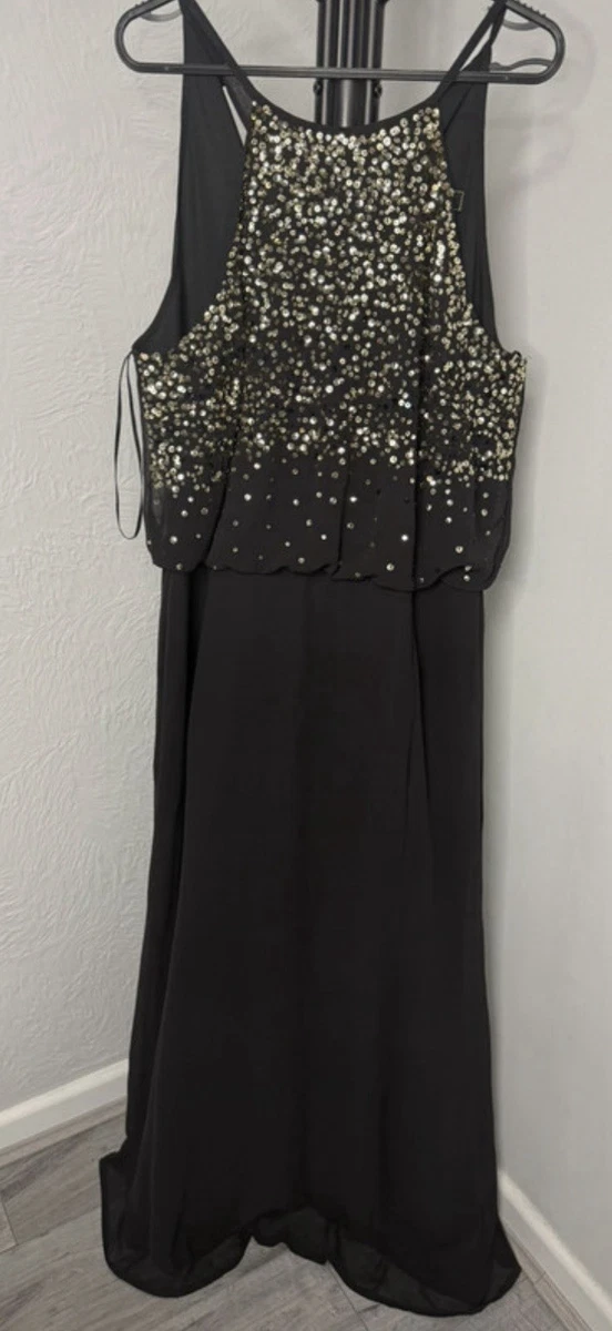slim fit dress slacks Kylie Black Sparkle Mesh Mini Dress main image 1