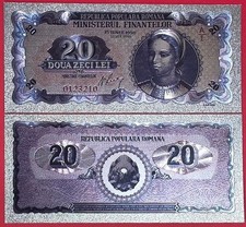 ROMANIA 20 LEI 1950 BU,FANTASY NOTE,SILVER FOIL,MINITRY OF FINANCE,PORTRAIT OF A