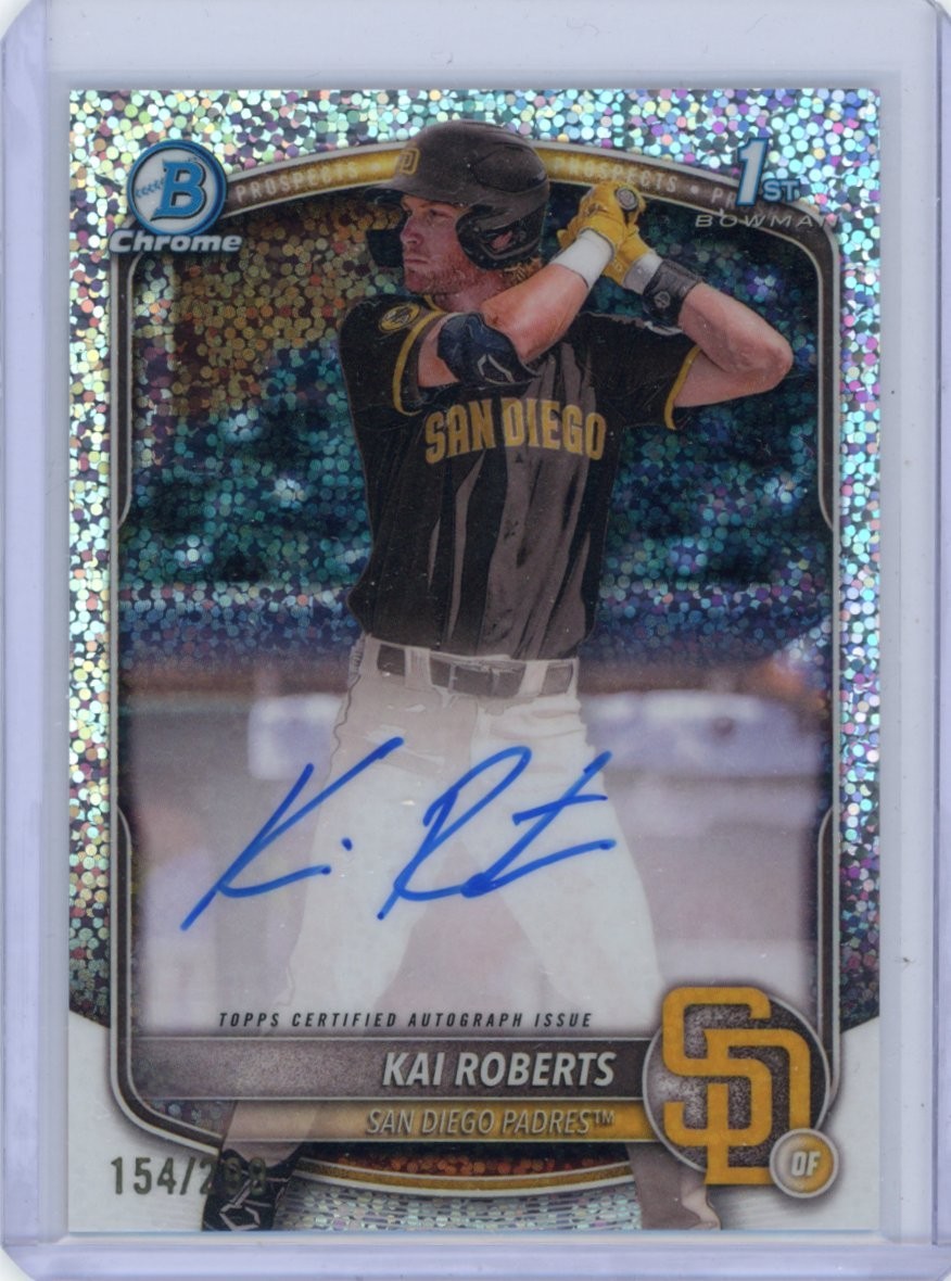 Kai Roberts 2025 Bowman Chrome Auto Speckle Refractor 1st /299